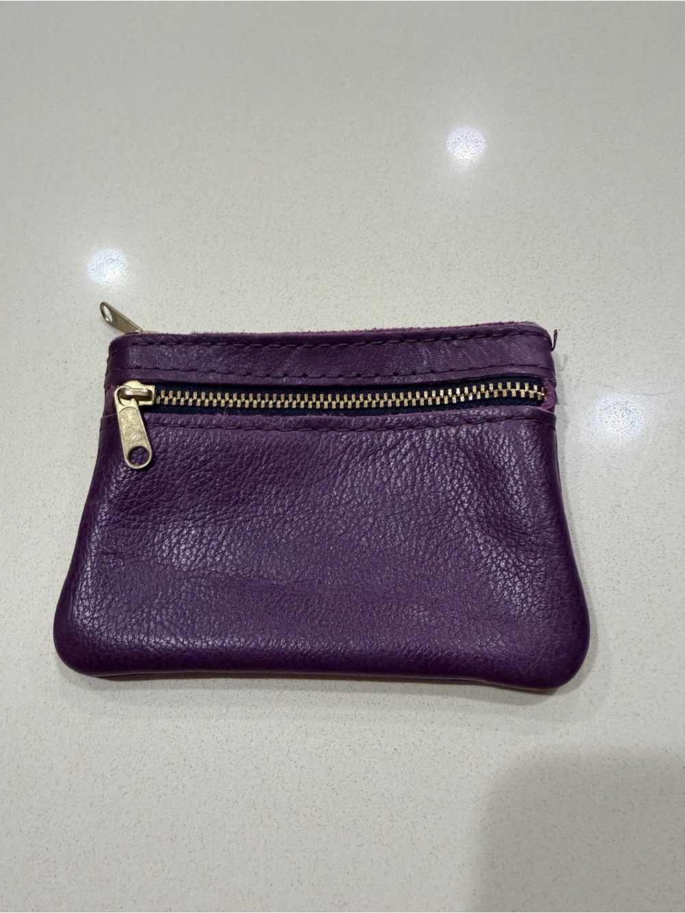 EUC Portland leather double zip Plum